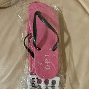 NEW ~ OPI ~ Woman’s 7 ~ Pink and Black ~ Flip Flop Sandal ~
